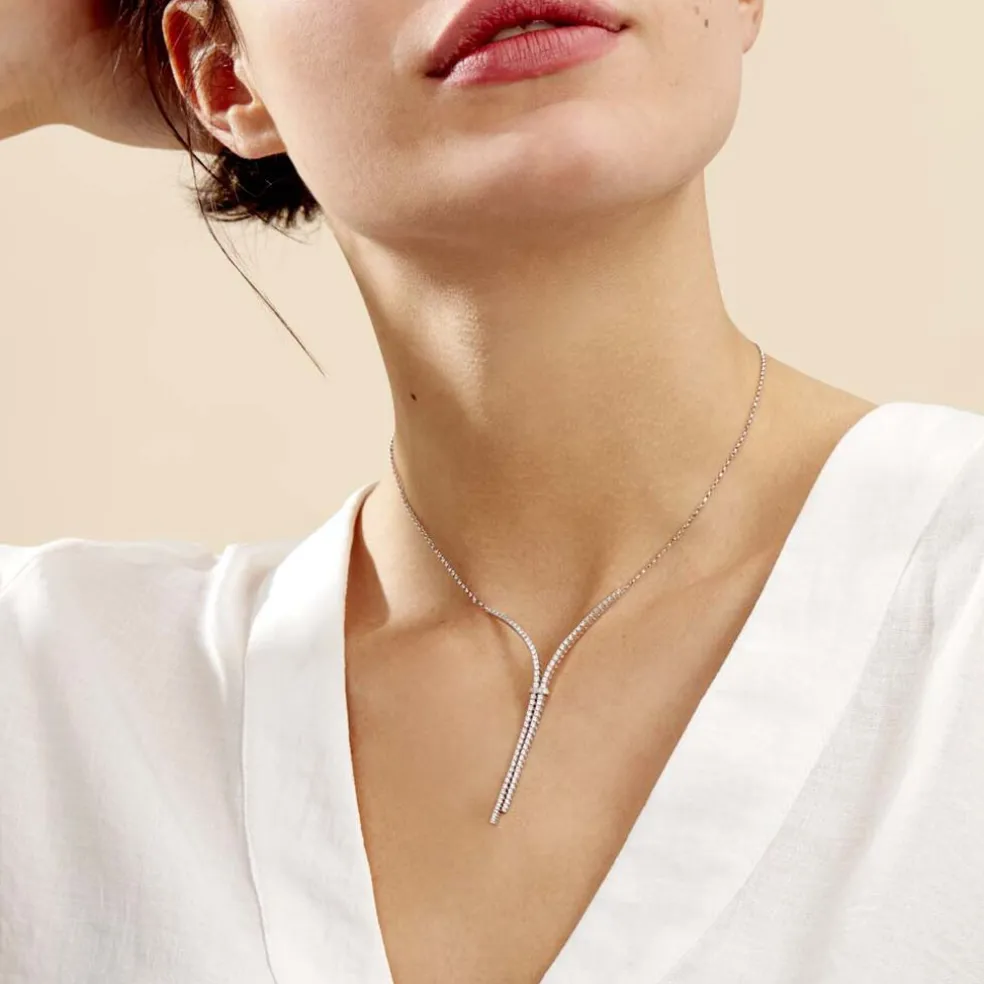 Collier Moscou Or Blanc Diamant