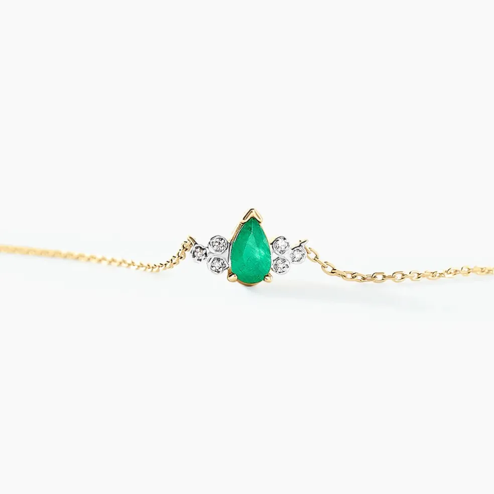 Collier Moss Or Jaune Emeraude Diamant