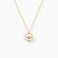 Collier Nacrea Or Jaune Nacre Oxyde De Zirconium
