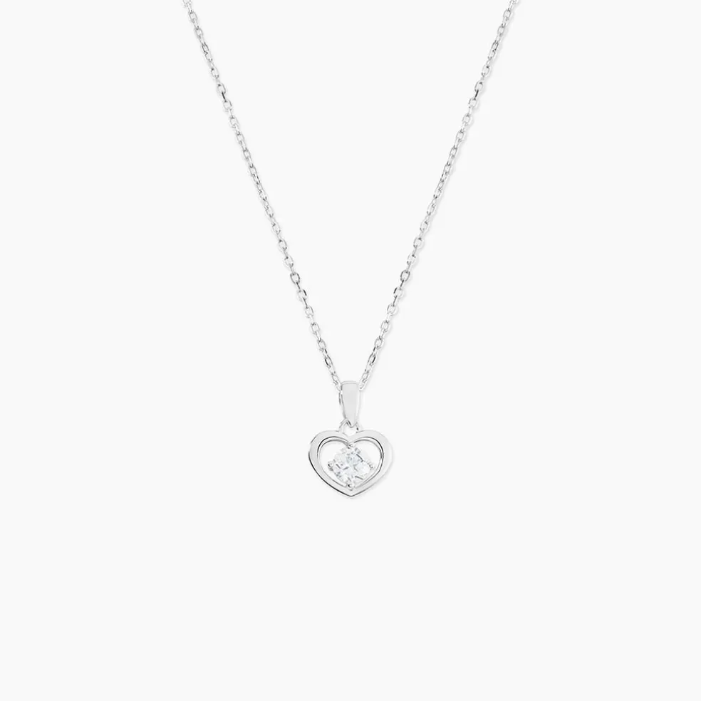 Collier Nalan Argent Blanc Oxyde De Zirconium