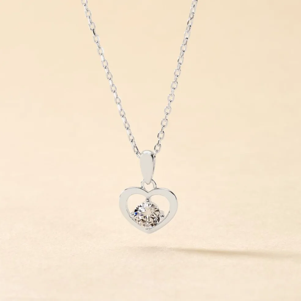 Collier Nalan Argent Blanc Oxyde De Zirconium