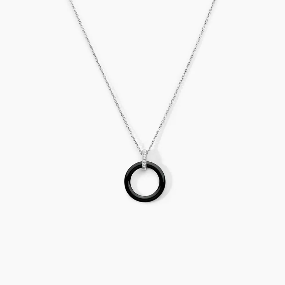 Collier Natacha Cera Argent Blanc Céramique Et Oxyde De Zirconium