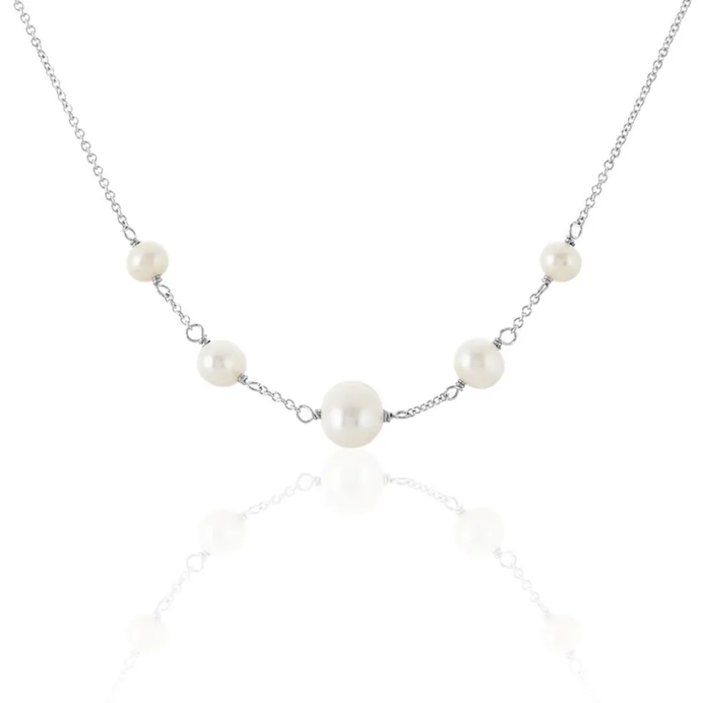 Collier Nephtysae Argent Blanc Perle De Culture