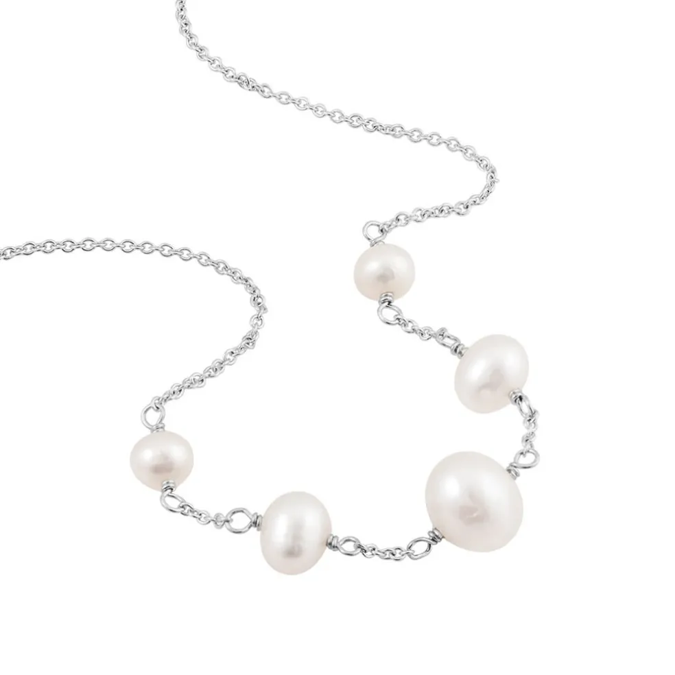 Collier Nephtysae Argent Blanc Perle De Culture