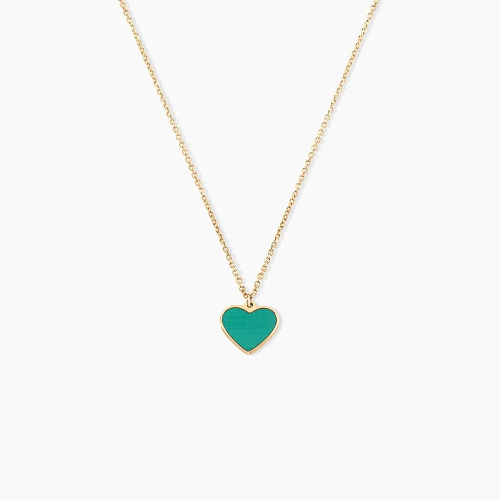 Collier Nerio Or Jaune Malachite