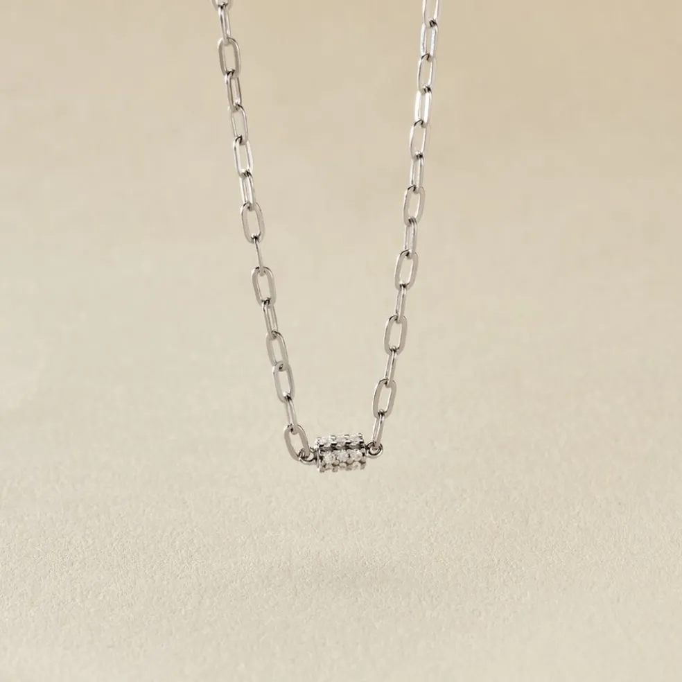 Collier Nexus Argent Blanc Oxyde De Zirconium