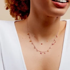 Collier Nimbe Argent Rose Oxyde De Zirconium