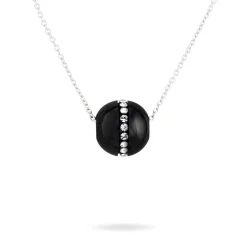Collier Nina Cera Argent Blanc Strass Et Céramique
