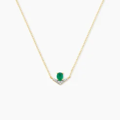 Collier Nizar Or Jaune Emeraude Diamant
