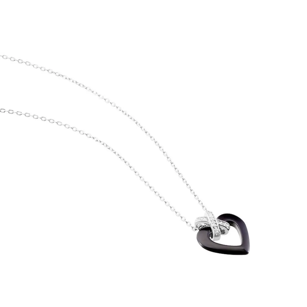 Collier Nolwen Argent Blanc Céramique Et Oxyde De Zirconium