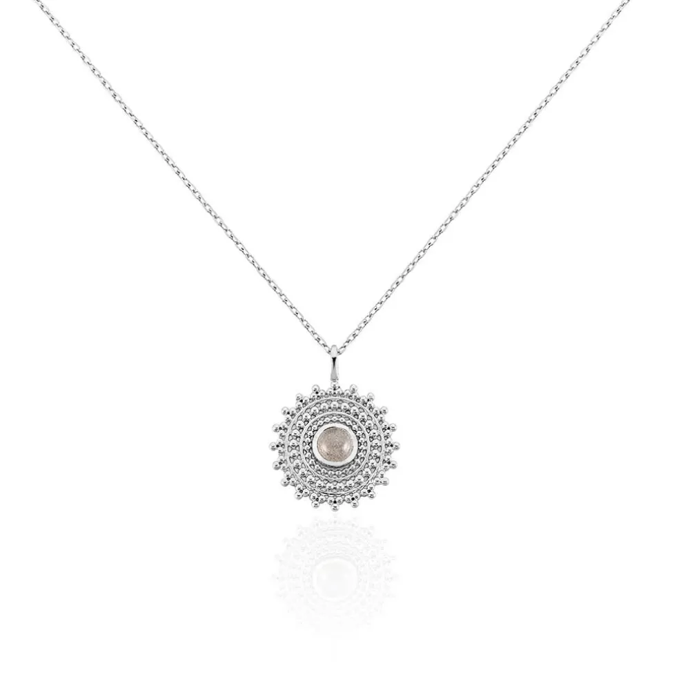 Collier Nyoko Argent Blanc Labradorite