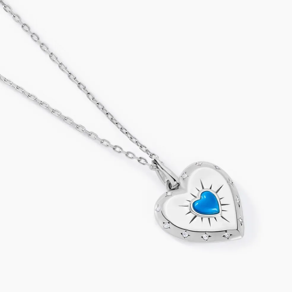 Collier Ocean Argent Blanc Turquoise Oxyde De Zirconium