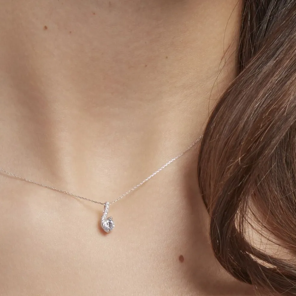 Collier Olly Or Blanc Oxyde De Zirconium