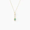Collier Ondulations Or Jaune Emeraude Diamant