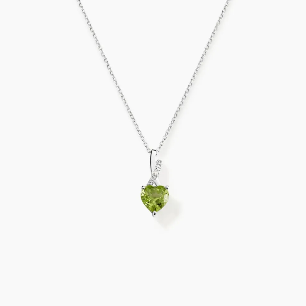 Collier Or Blanc Clothilde Péridot