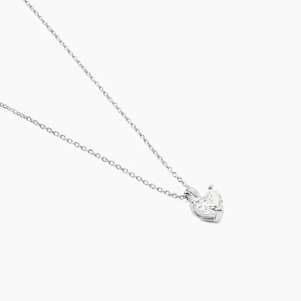 Collier Or Blanc Jayde Diamant Synthetique