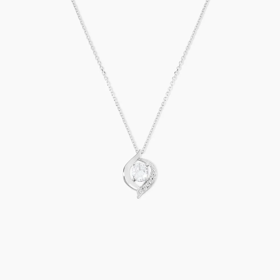Collier Or Blanc Lydia Oxydes De Zirconium