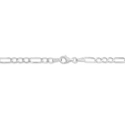 Collier Or Blanc Maille Alternée 1/3