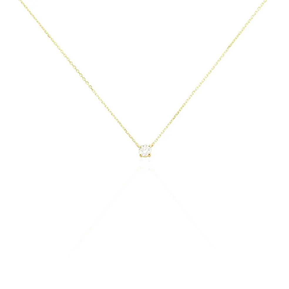 Collier Or Jaune Aphrodite Diamant Synthetique