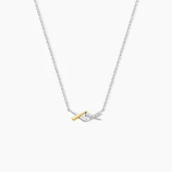 Collier Or Jaune Oxyde De Zirconium