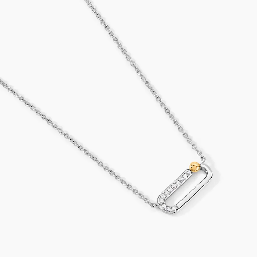 Collier Or Jaune Oxyde De Zirconium