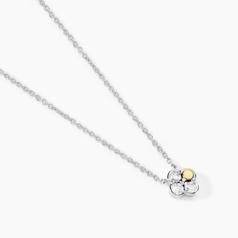 Collier Or Jaune Oxyde De Zirconium