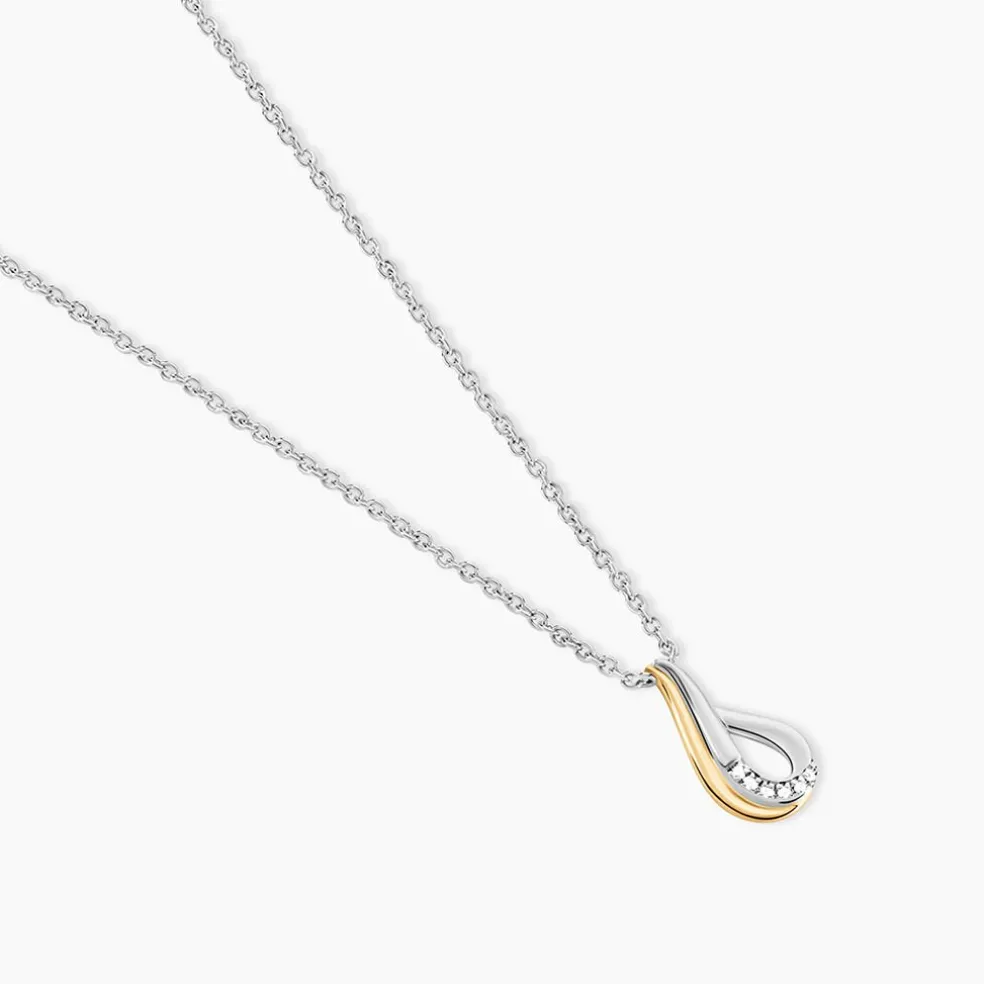 Collier Or Jaune Oxyde De Zirconium
