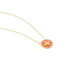 Collier Or Jaune Sweet Rosace Oxyde De Zirconium