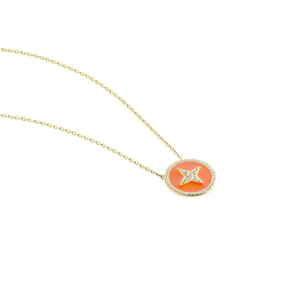 Collier Or Jaune Sweet Rosace Oxyde De Zirconium