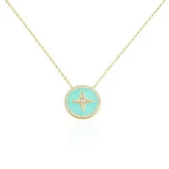 Collier Or Jaune Sweet Rosace Oxyde De Zirconium