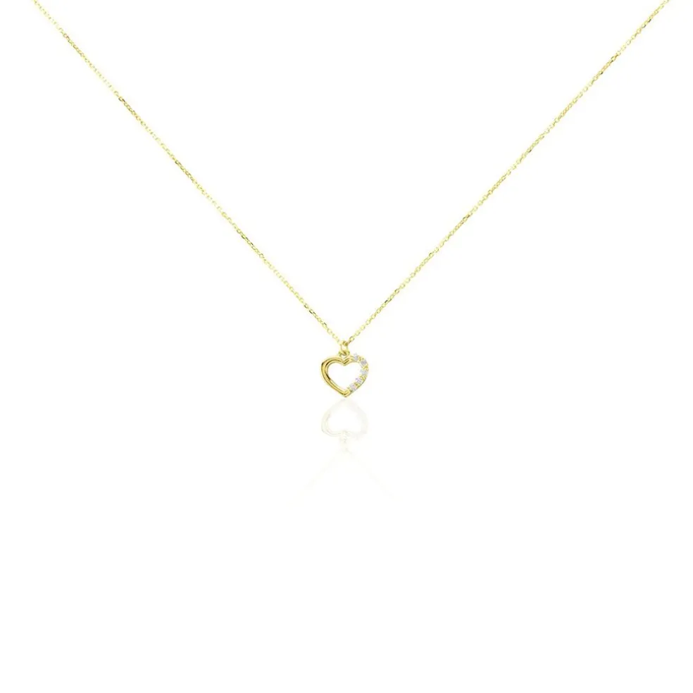 Collier Or Jaune Vehanouche Oxydes De Zirconium