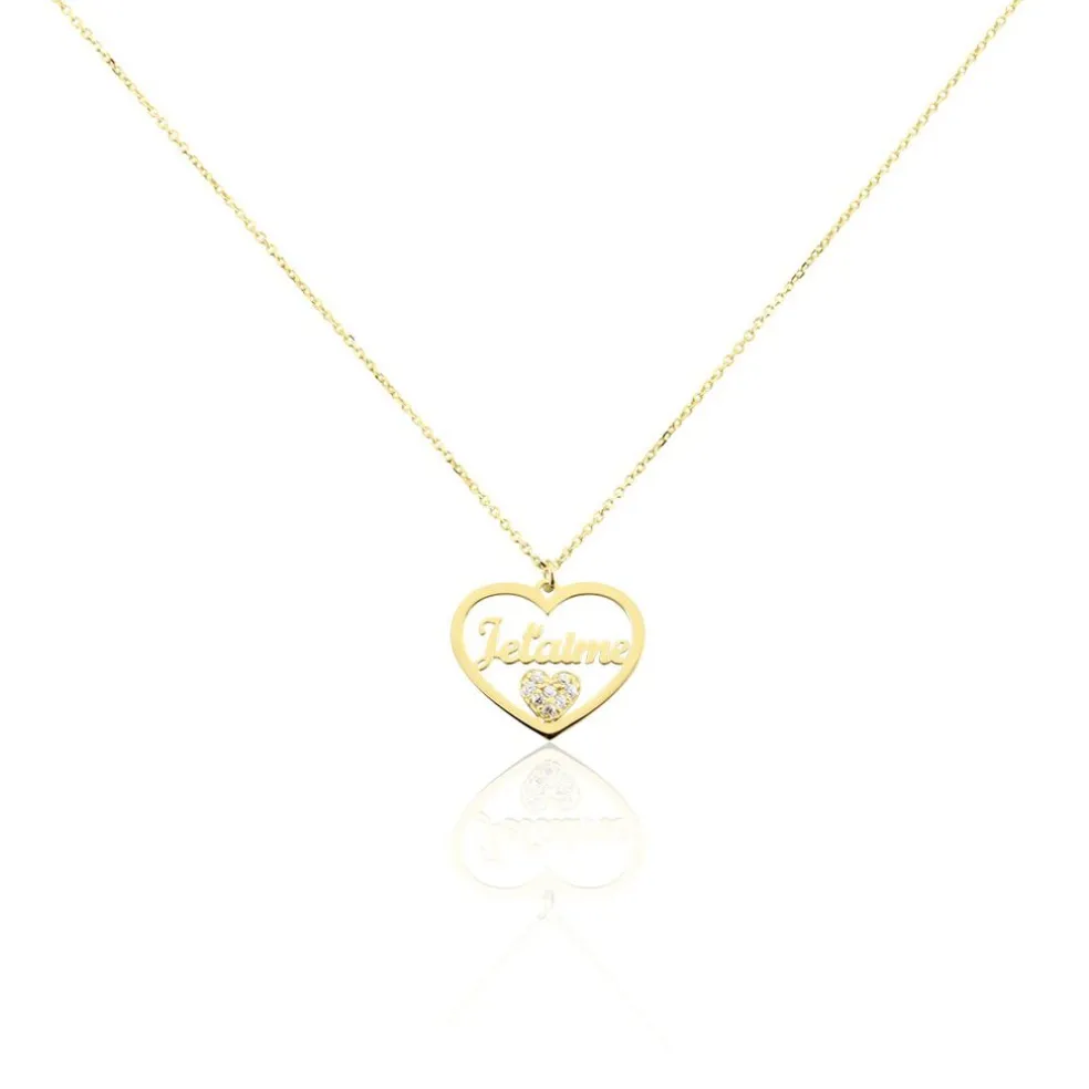 Collier Or Jaune Veridienne Oxyde De Zirconium