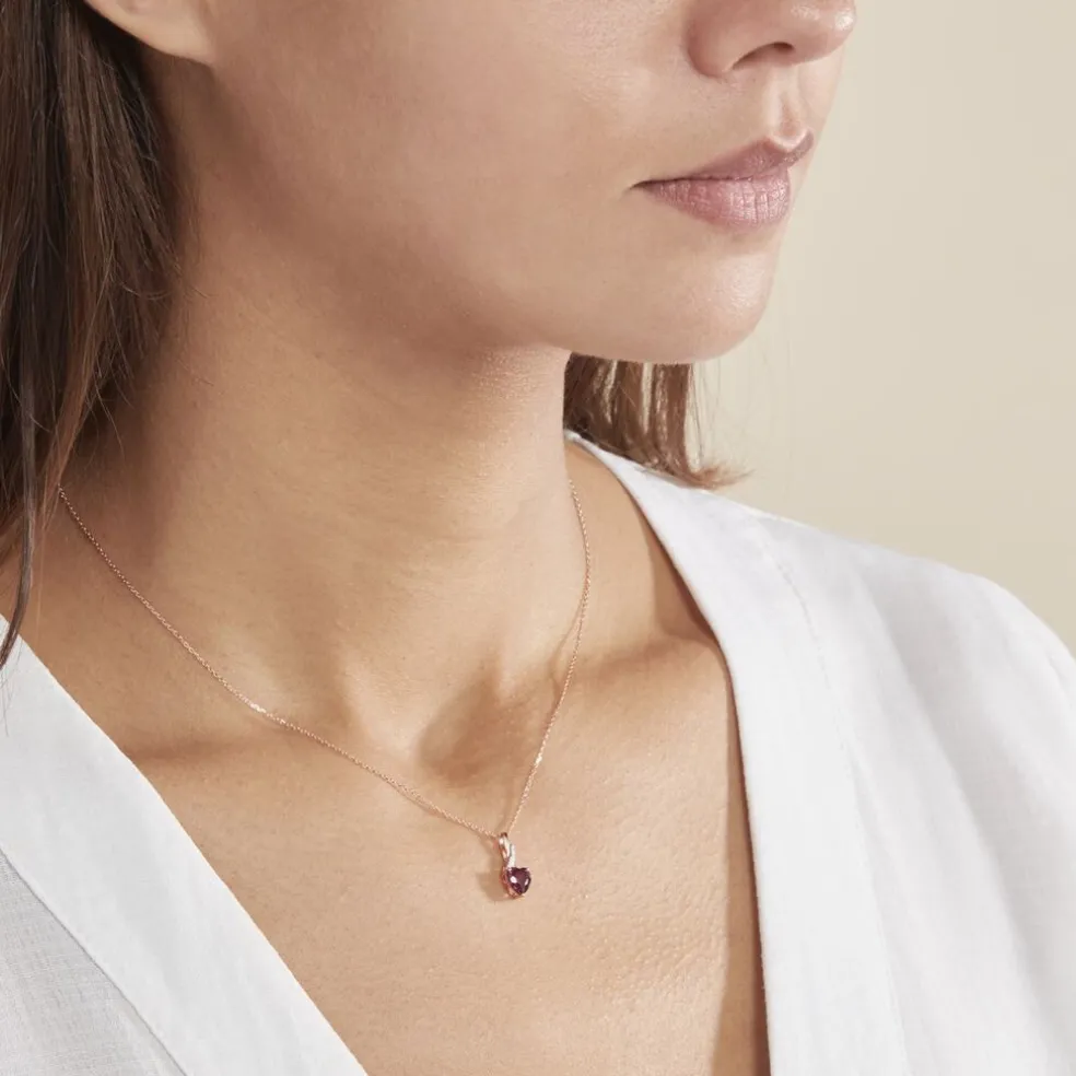 Collier Or Rose Clothilde Rhodolite