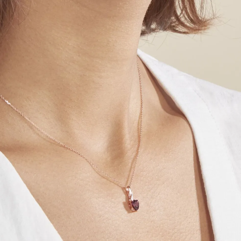Collier Or Rose Clothilde Rhodolite