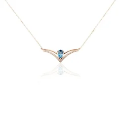 Collier Or Rose Gaelle Topaze Oxydes De Zirconium
