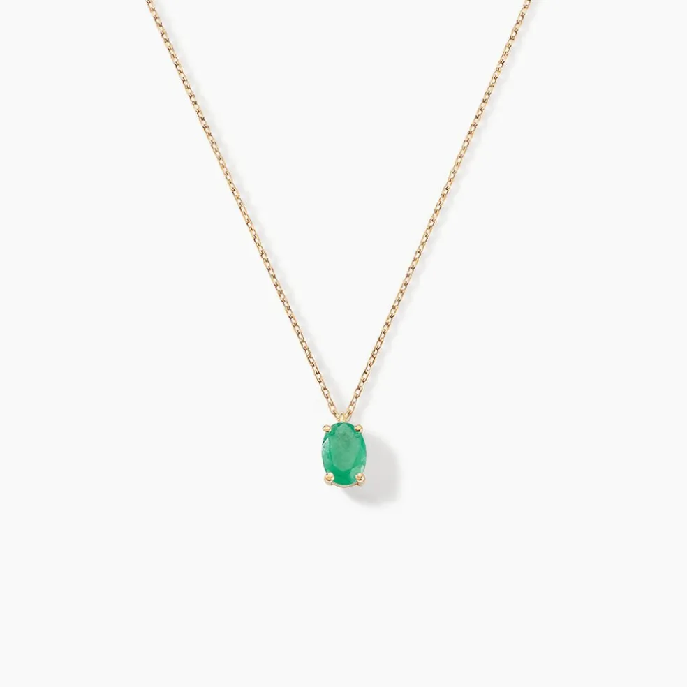 Collier Ovale Or Jaune Emeraude