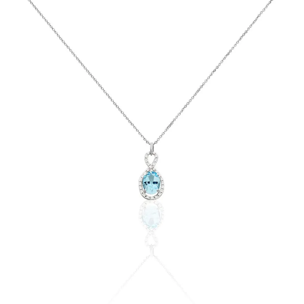 Collier Passion Or Blanc Topaze Et Oxyde De Zirconium
