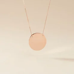 Collier Pastille Gravable Or Rose