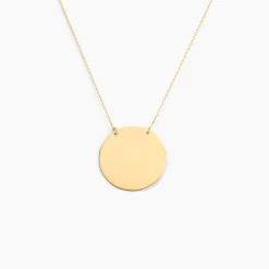 Collier Pastille Gravable Or Jaune