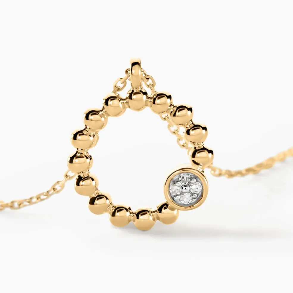 Collier Pearly Effect Or Jaune Diamant