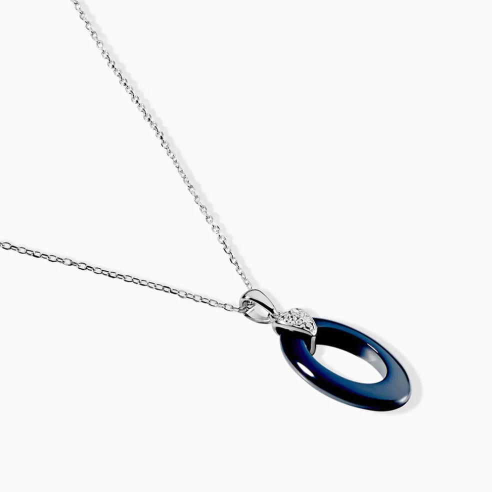 Collier Peer Argent Blanc Oxyde De Zirconium