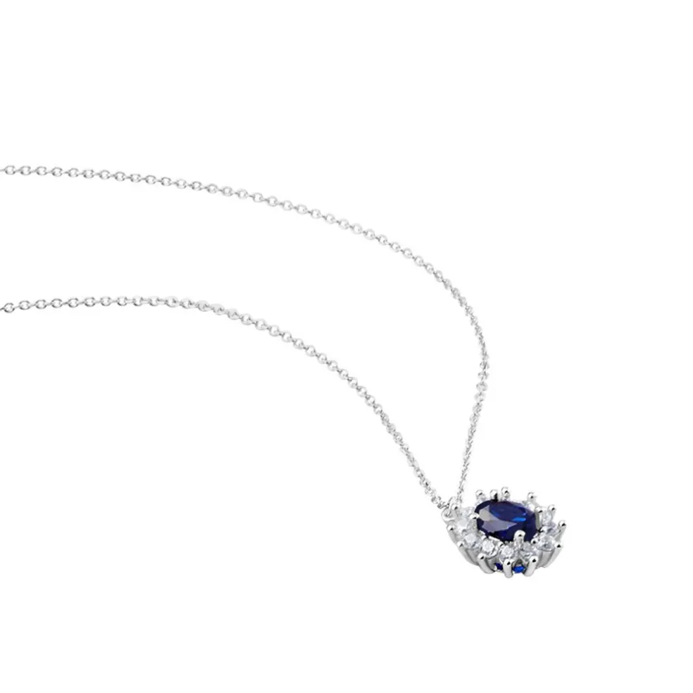 Collier Perez Argent Blanc Oxyde De Zirconium