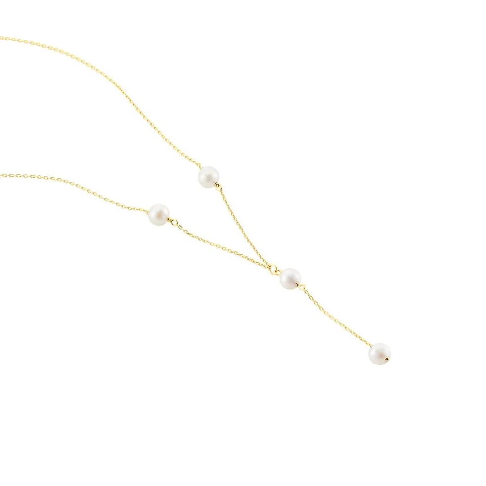 Collier Persis Or Jaune Perle De Culture