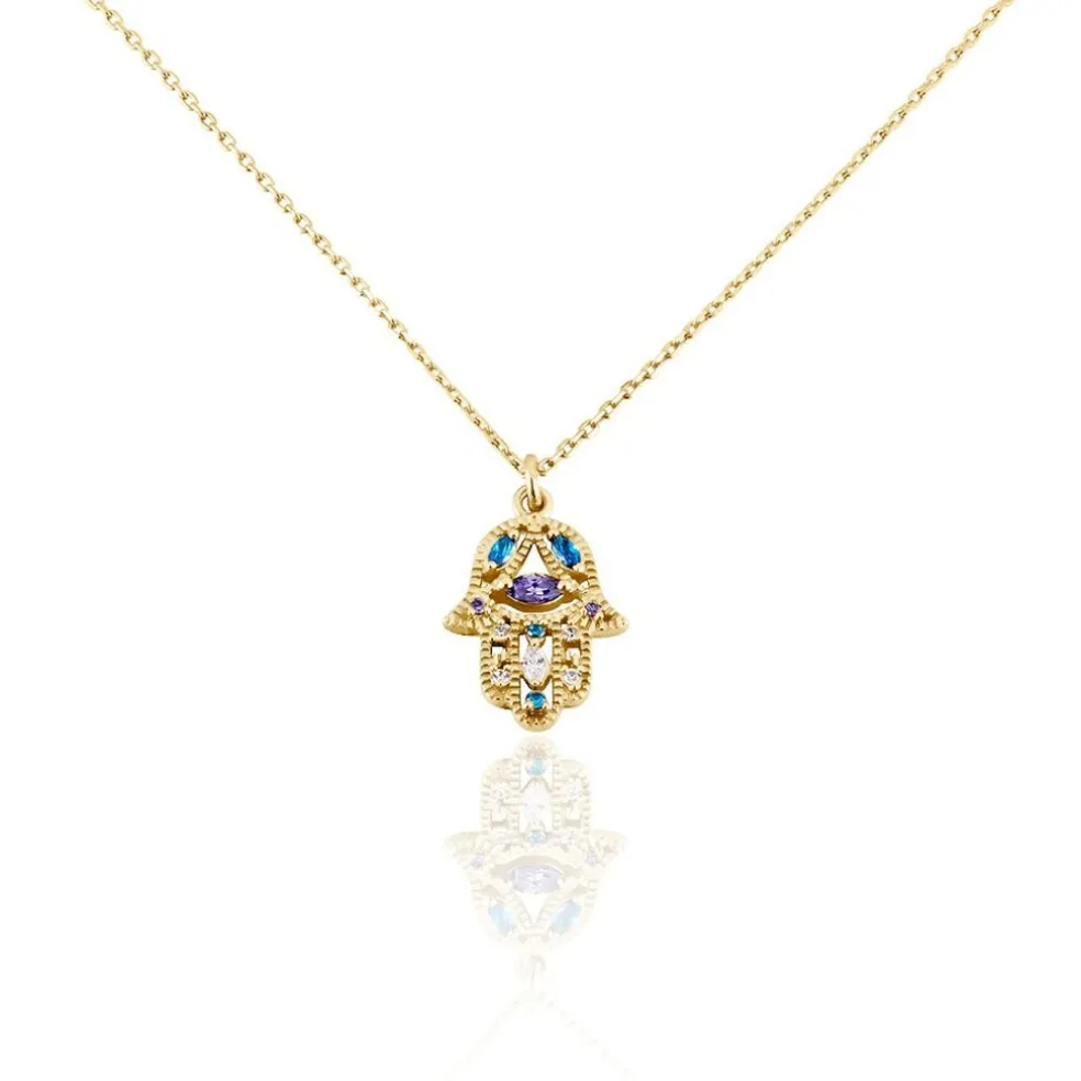 Collier Plaqué Or Jaune Eumelia Oxydes De Zirconium