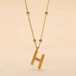 Collier Plaqué Or Jaune Lettra