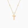 Collier Plaqué Or Jaune Lettra