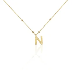 Collier Plaqué Or Jaune Lettra
