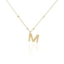 Collier Plaqué Or Jaune Lettra