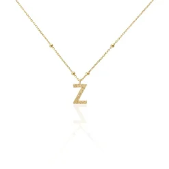 Collier Plaqué Or Jaune Lettra