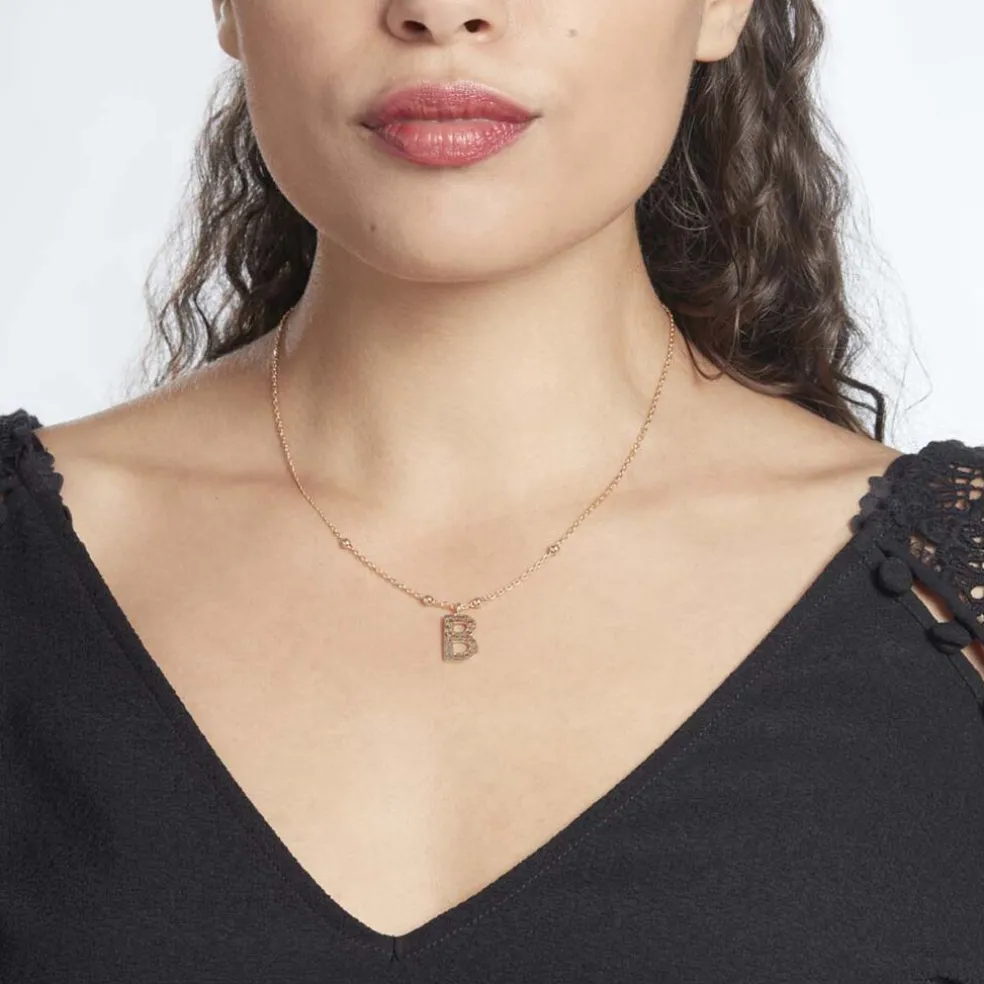 Collier Plaqué Or Jaune Lettra